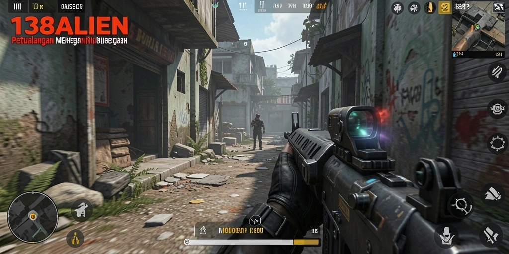 Screenshot gameplay 138ALIEN yang menampilkan pertempuran seru di arena FPS.