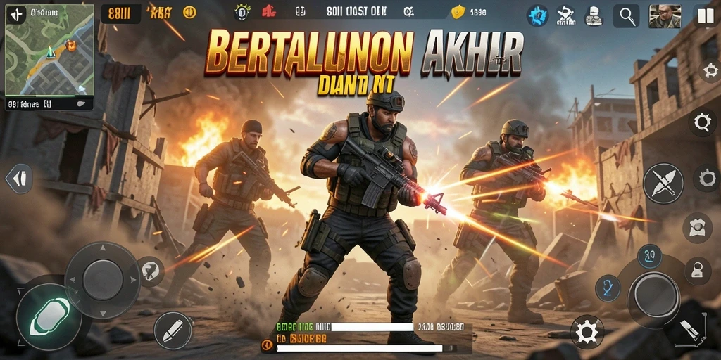 Tampilan aksi seru dalam game Battle Royale 8II.