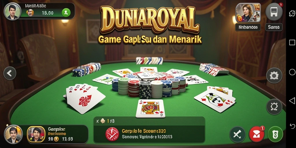 Tampilan gameplay seru dalam permainan Gaple DUNIAROYAL.