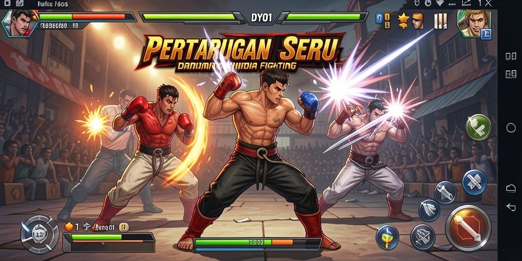 Tampilan gameplay DYO1 yang mendebarkan dengan pertarungan penuh aksi.