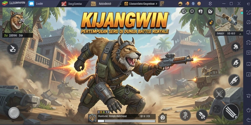 Screenshot gameplay KIJANGWIN menunjukkan intensitas pertempuran Battle Royale.