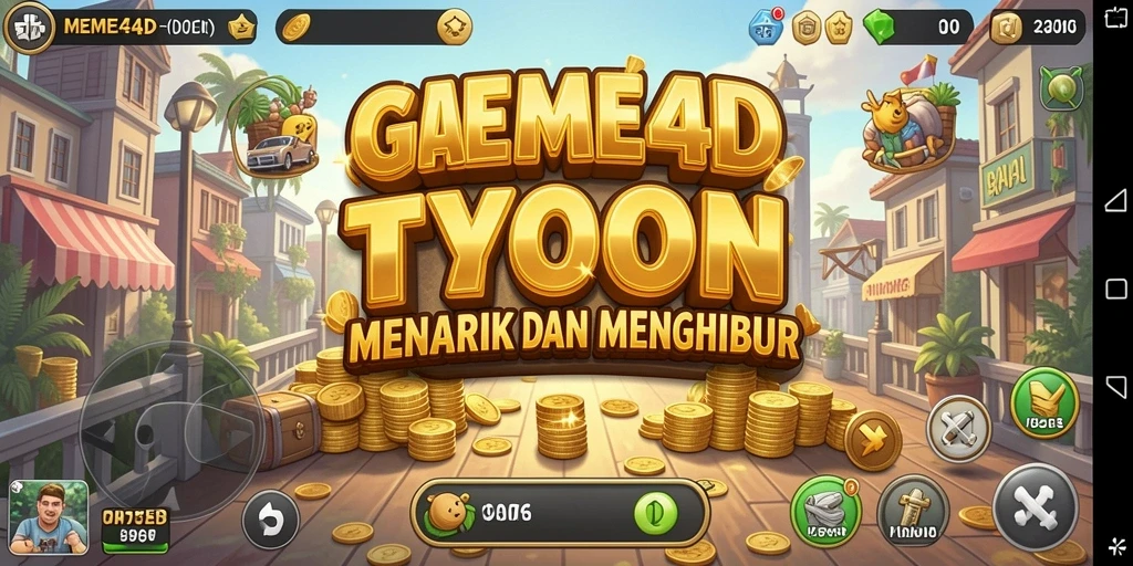 Screenshot utama MEME4D menampilkan gameplay Tycoon yang mendebarkan.