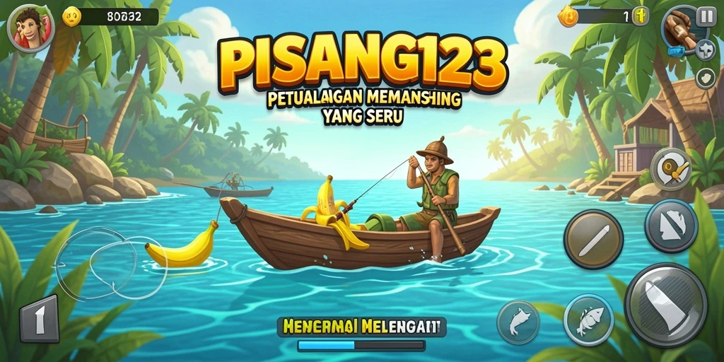 Tampilan antarmuka utama PISANG123 saat memancing di laut.
