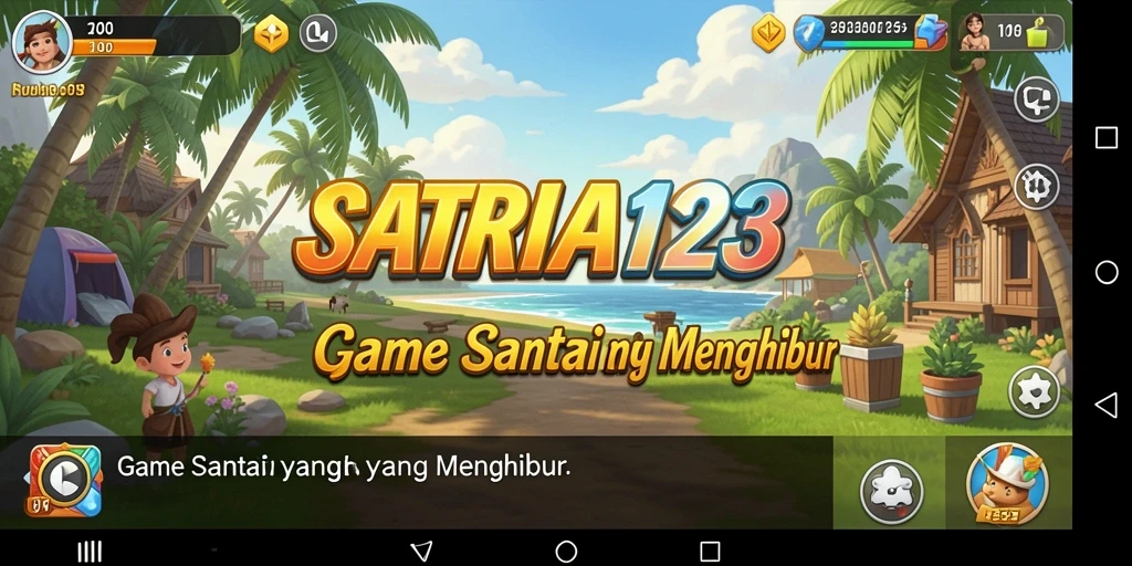 Tampilan gameplay SATRIA123 yang ceria dan menghibur.