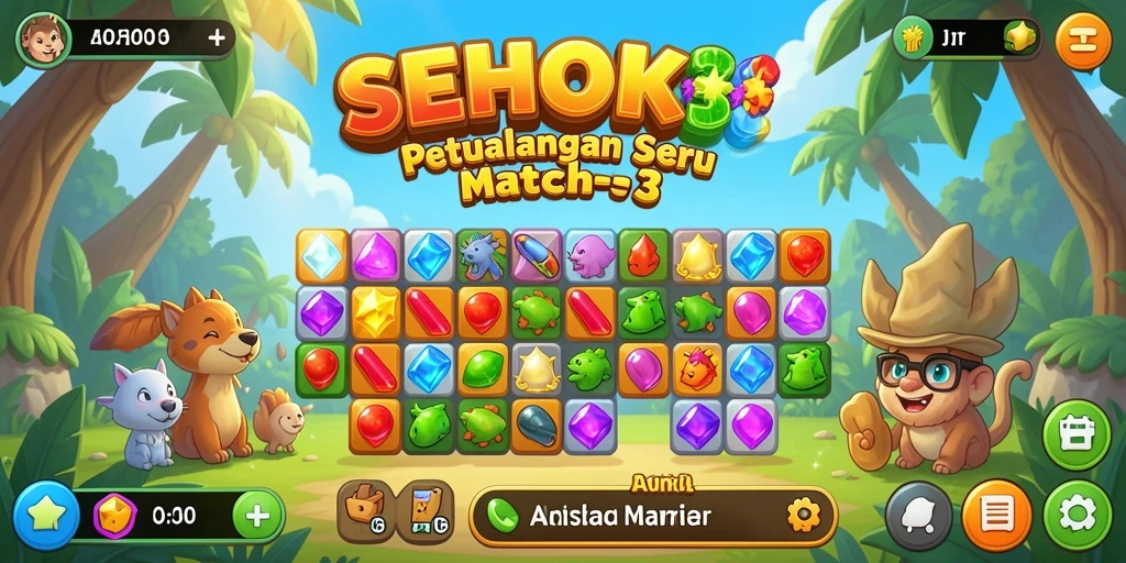 Gameplay SEHOKI menampilkan momen seru memecahkan kombinasi Match-3.