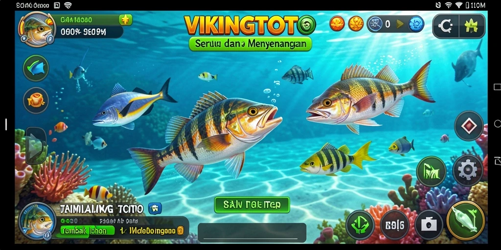 Tampilan gameplay VIKINGTOTO dengan aksi menembak ikan yang seru.